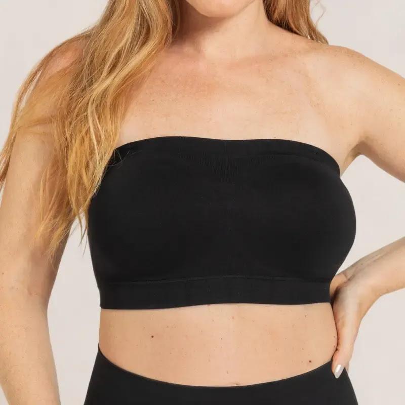 Beleno Bandeau Bra in black, front view