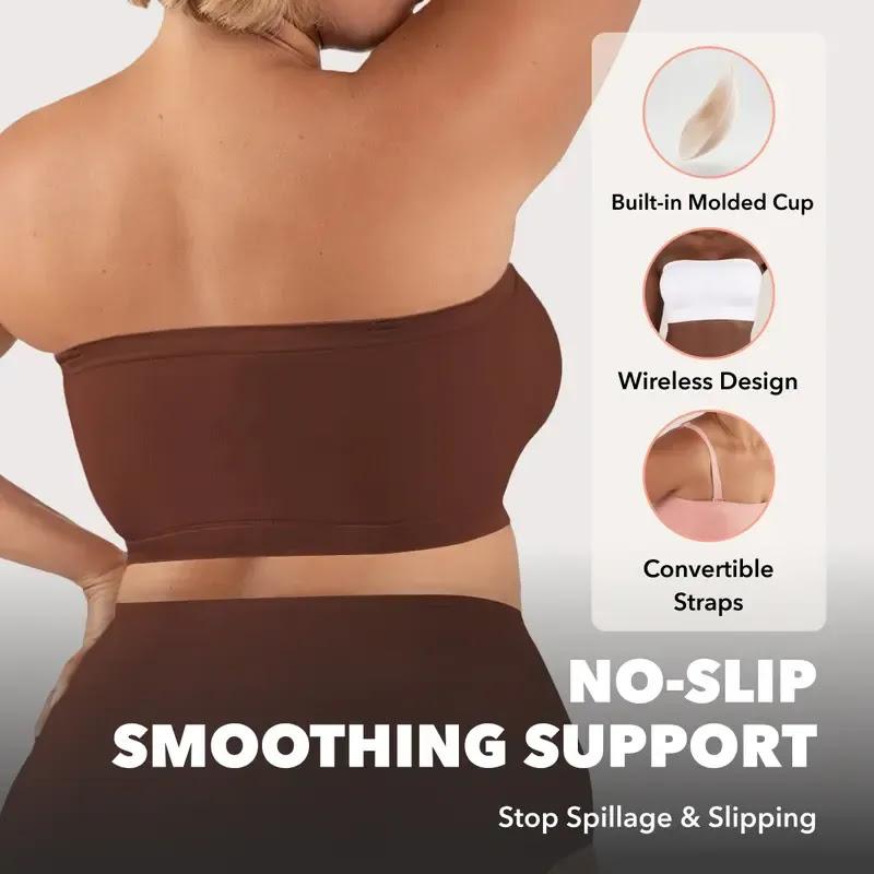 Beleno Bandeau Bra no-slip smoothing support, back view