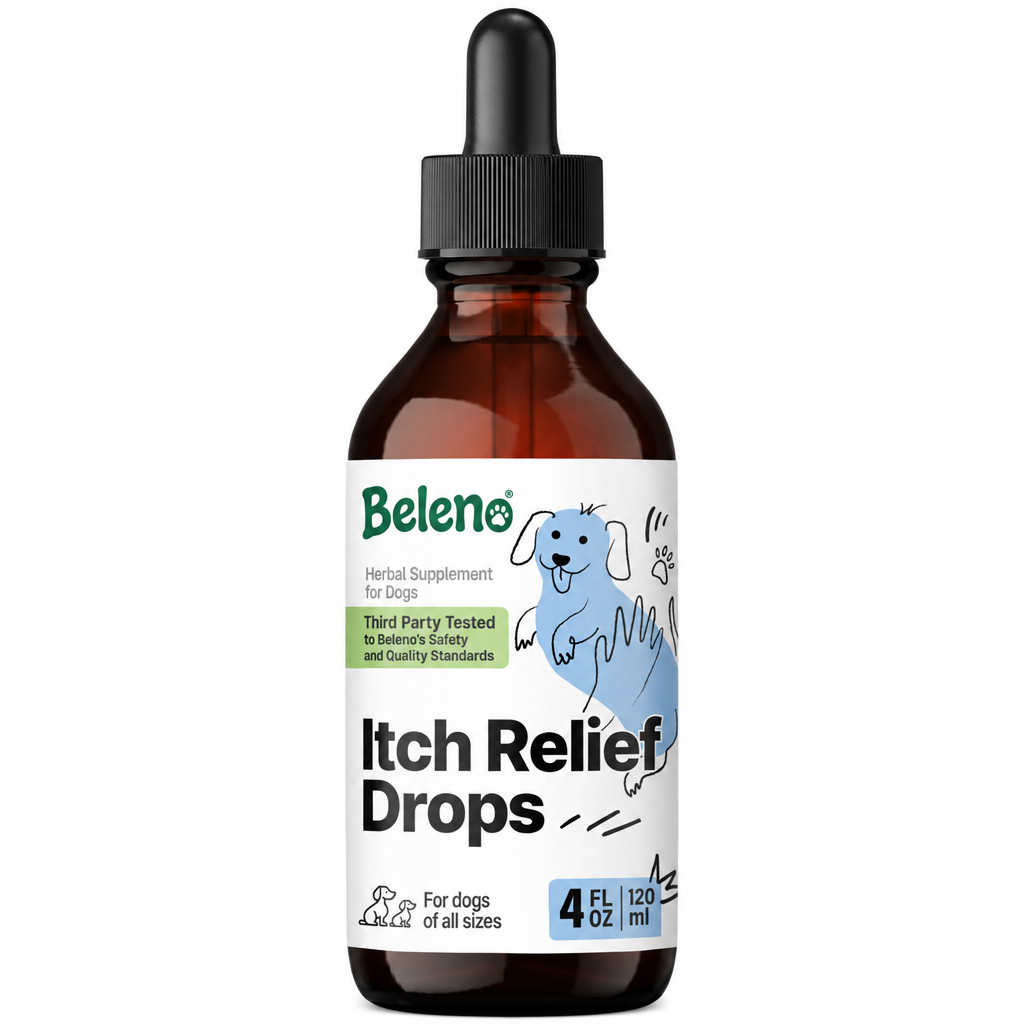 Beleno Itch Relief Drops bottle
