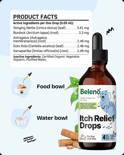 Beleno Itch Relief Drops product facts and ingredients